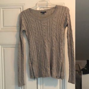 American Eagle Cable Knit Sweater with zippers